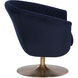 Carine Quilted Abbington Navy Swivel Lounge Chair, Swivel